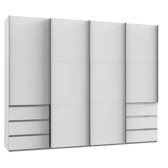 alkesia sliding 4 doors wooden wardrobe white