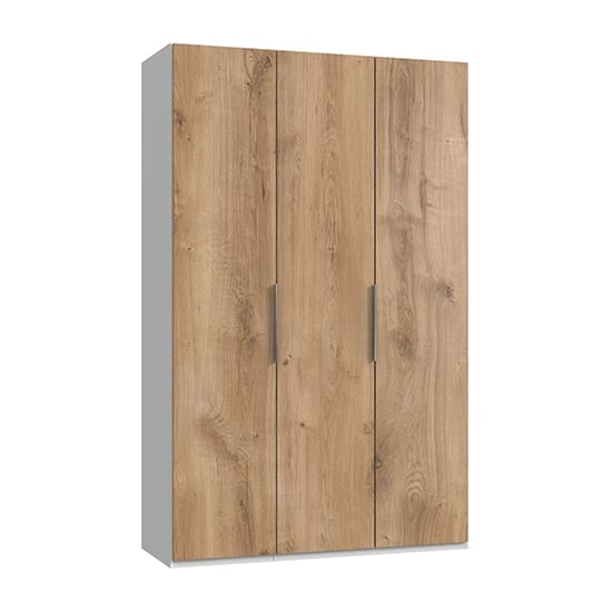 alkesia wooden wardrobe planked oak white 3 doors