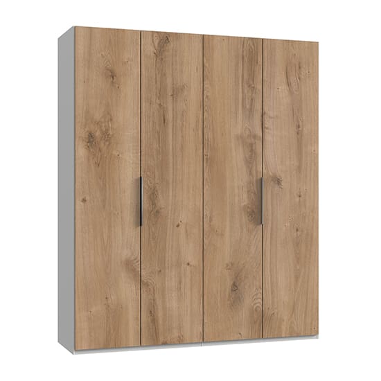 alkesia wooden wardrobe planked oak white 4 doors