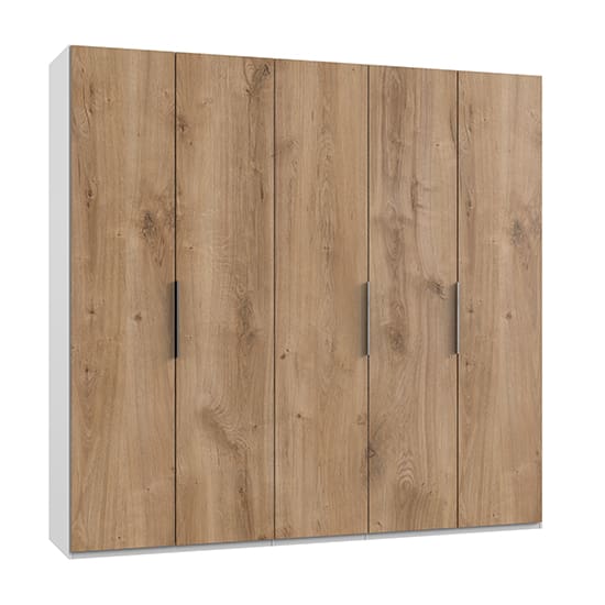 alkesia wooden wardrobe planked oak white 5 doors