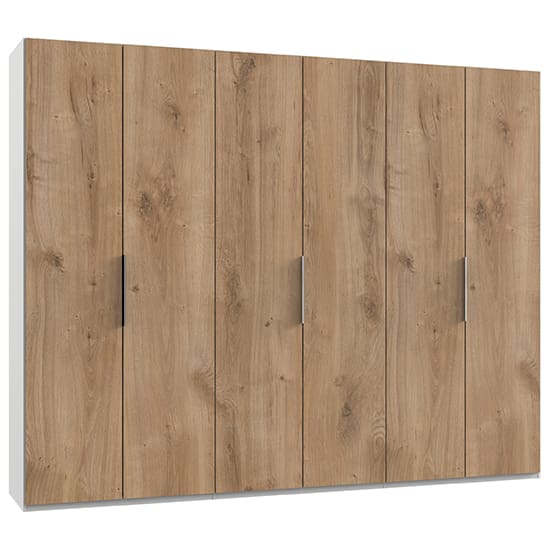 alkesia wooden wardrobe planked oak white 6 doors