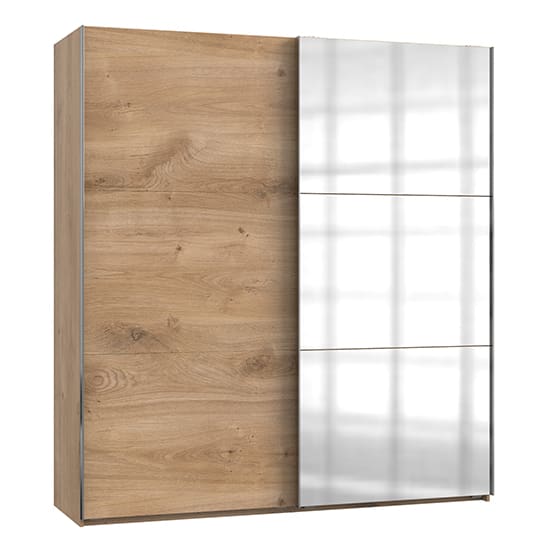 alkesu mirrored sliding door wardrobe planked oak