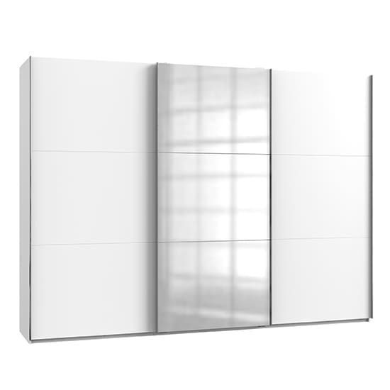 alkesu mirrored sliding door wardrobe white 3 doors