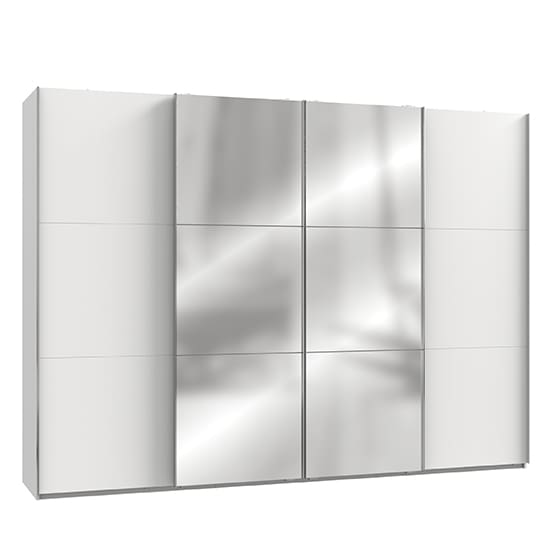 alkesu mirrored sliding door wardrobe white 4 doors