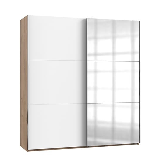 alkesu mirrored sliding door wardrobe white planked oak