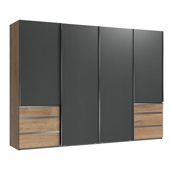 alkesu sliding wardrobe graphite planked oak 4 doors