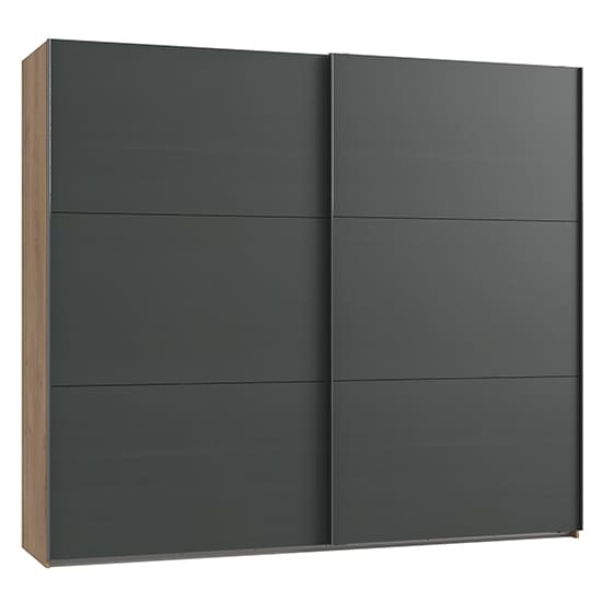 alkesu wide sliding door wardrobe graphite planked oak