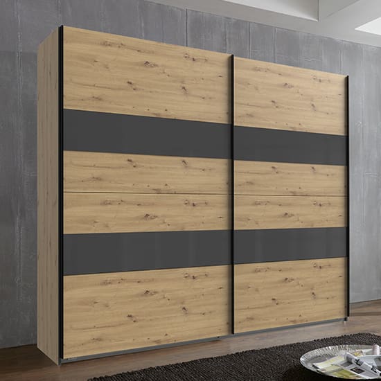 alton sliding door wardrobe artisan oak grey