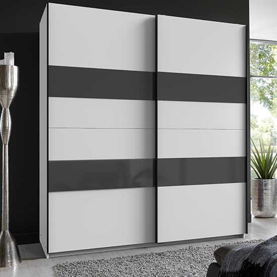 altona sliding door wardrobe white and grey