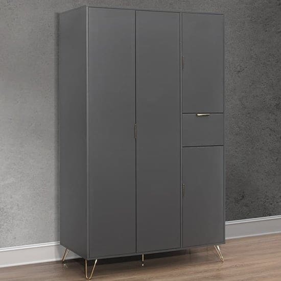 arlo wardrobe 4 doors charcoal