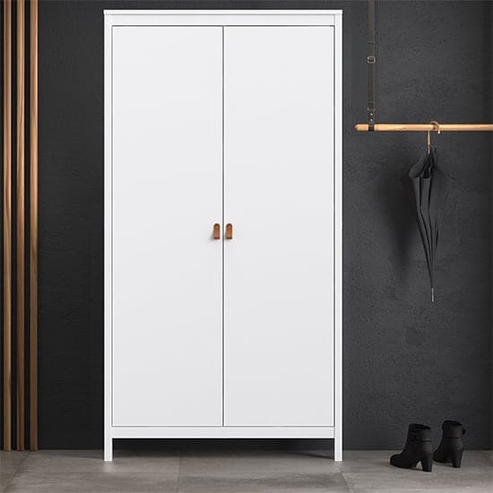 barcila 2 doors wooden wardrobe white