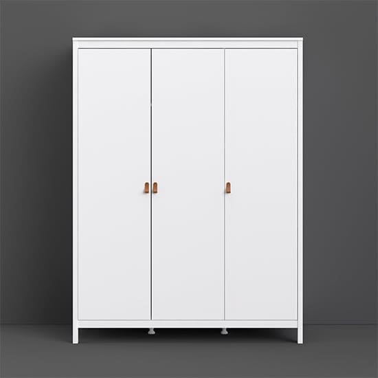 barcila 3 doors wooden wardrobe white