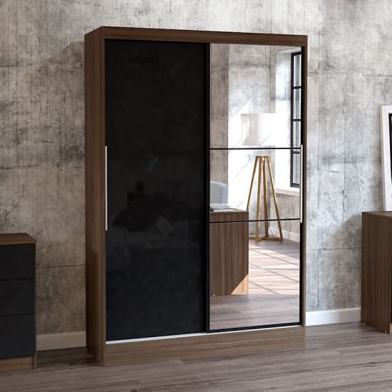 carola sliding wardrobe walnut black min