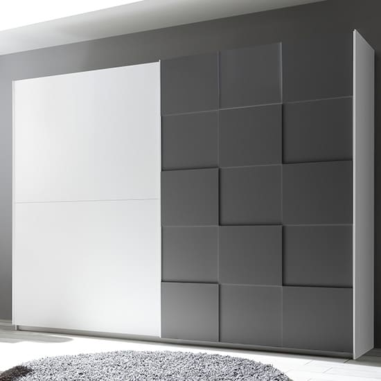 cattio 3d design wooden wardrobe matt grey