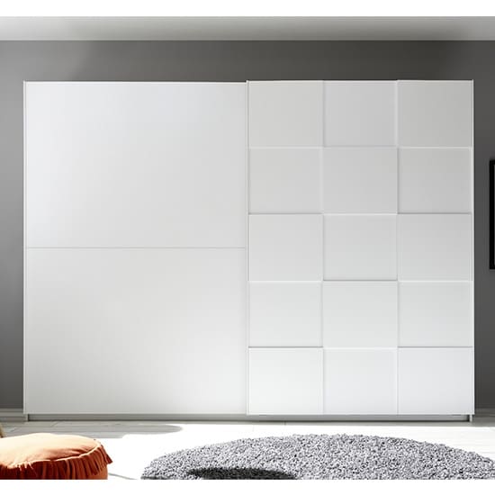 cattio 3d design wooden wardrobe matt white