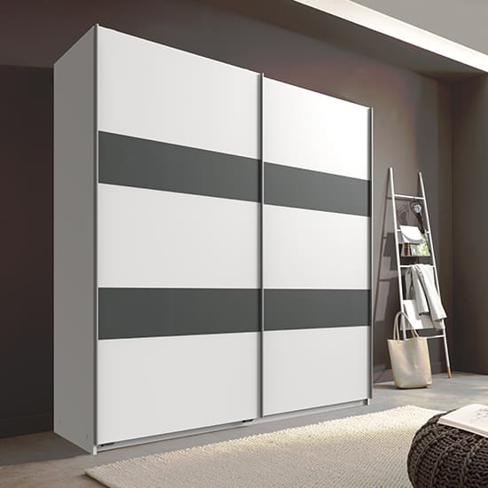 chess sliding door wardrobe white and graphite