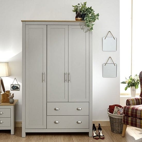 click wide wardrobe grey