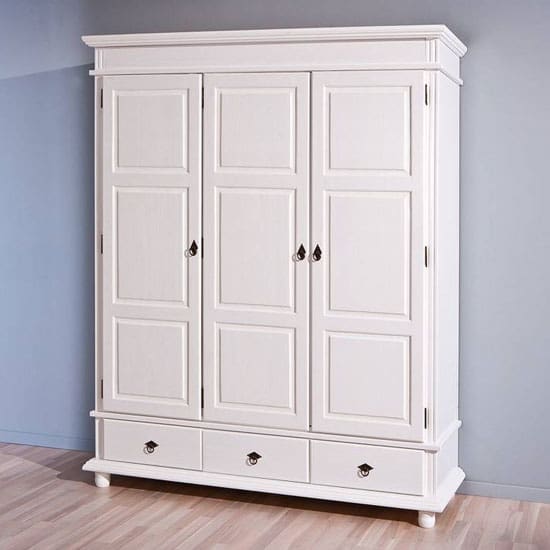 danz 3 fsc wooden wardrobe white pine