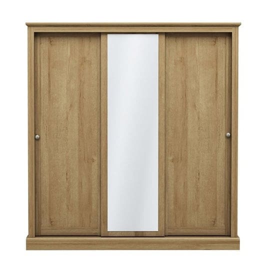 devon wooden sliding wardrobe oak 3 doors