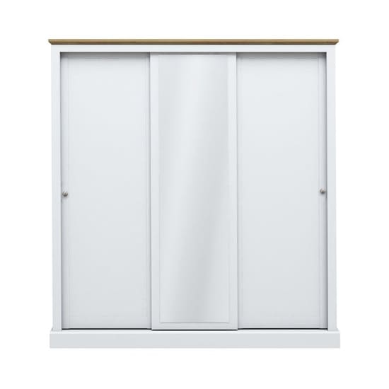 devon wooden sliding wardrobe white 3 doors