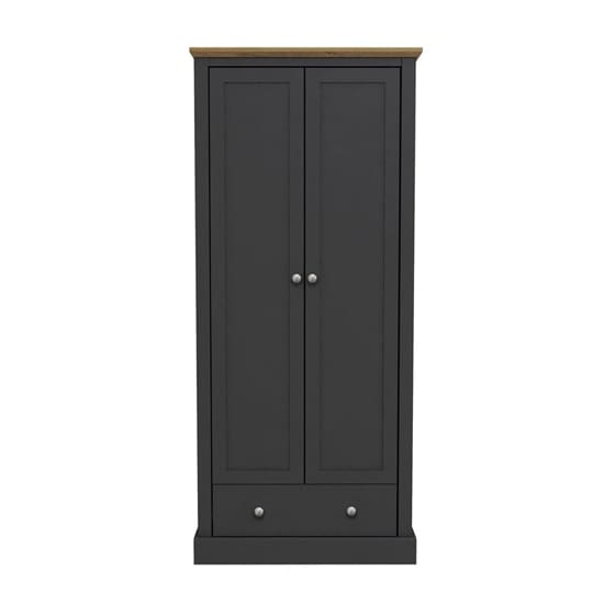 devon wooden wardrobe charcoal 2 doors