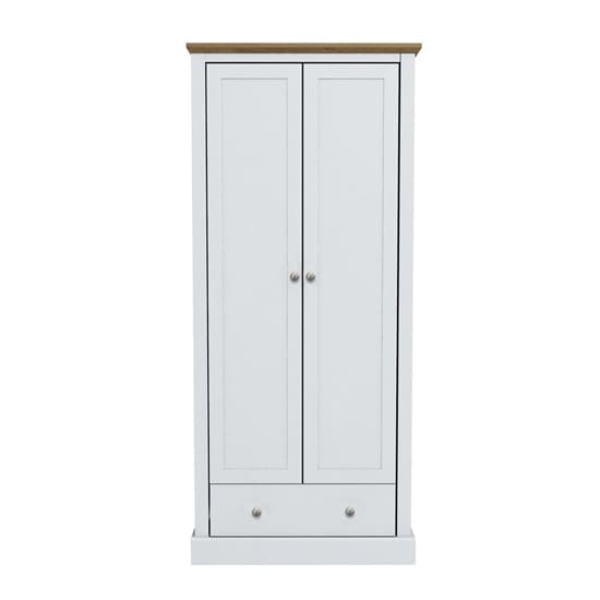 devon wooden wardrobe white 2 doors