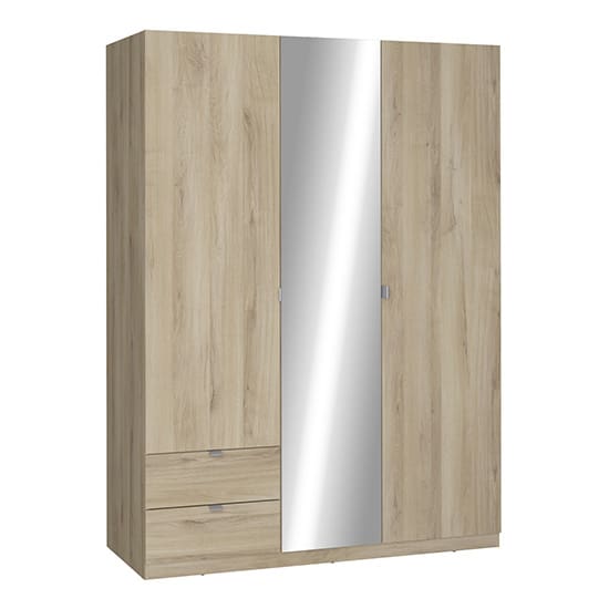 ellim mirrored wardrobe kronberg oak 3 dr n