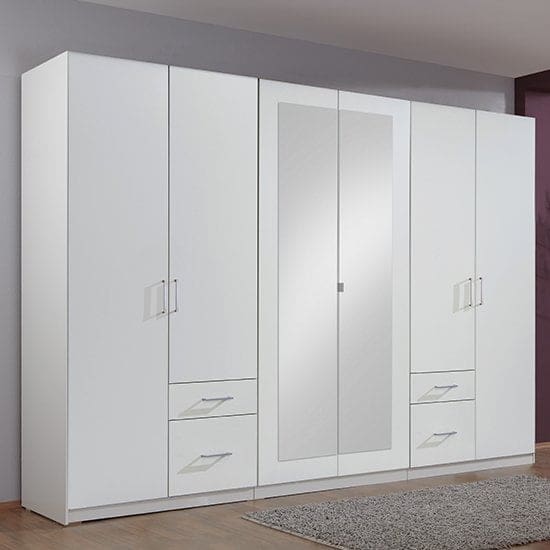 fresh wooden wardrobe white 2 mirrors