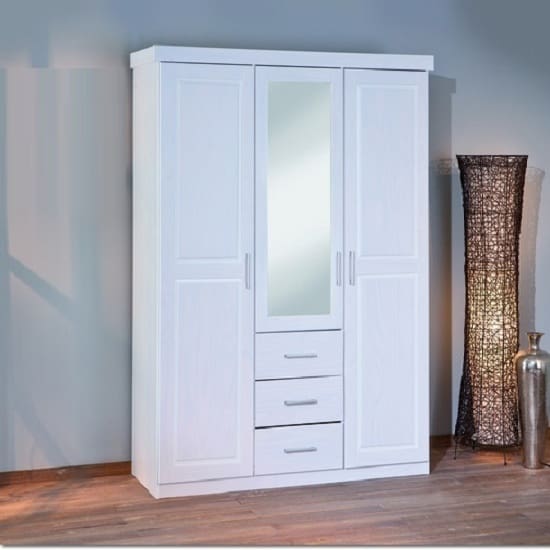 geraldo white 3 door wardrobe 299930