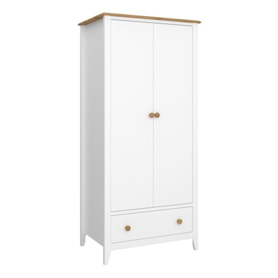 hasten wooden wardrobe 2 doors white pine