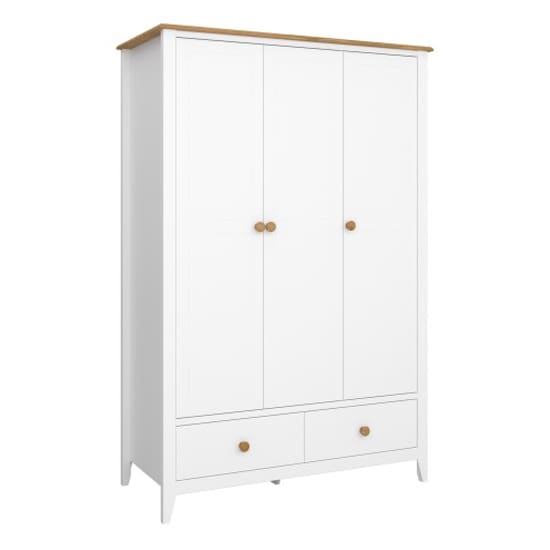 hasten wooden wardrobe 3 doors white pine