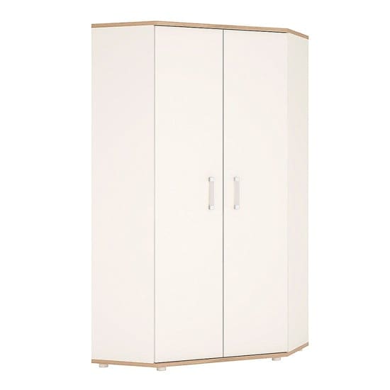 kast wooden corner wardrobe white high gloss oak