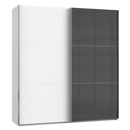 koyd mirrored sliding wardrobe grey white