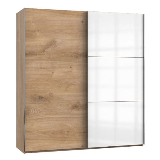 koyd mirrored sliding wardrobe white planked oak