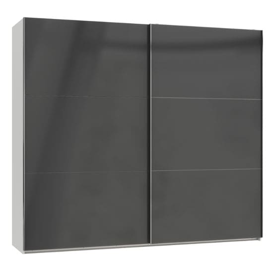 koyd wooden sliding wardrobe grey white