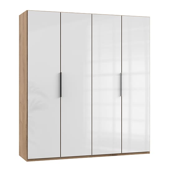 kraz wooden wardrobe white n planked oak 4 doors