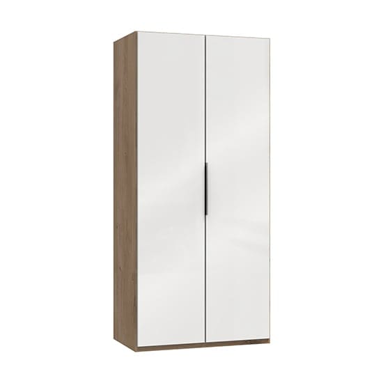 kraz wooden wardrobe white n planked oak