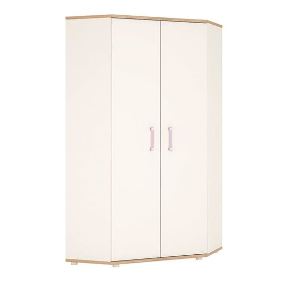 kroft wooden corner wardrobe white high gloss oak