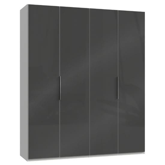 lloyd tall wardrobe gloss grey white 4 doors