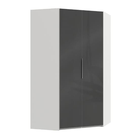 lloyd wooden corner wardrobe gloss grey white