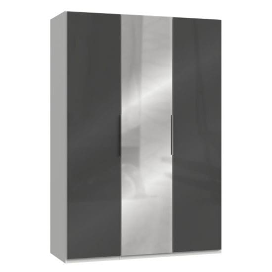 lloyd wooden wardrobe gloss grey white 3 doors