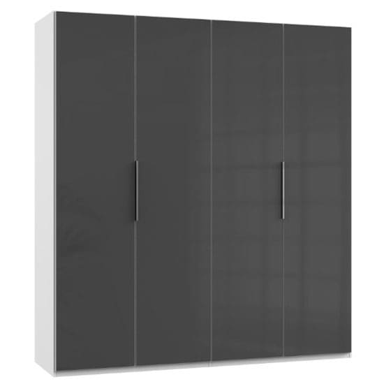 lloyd wooden wardrobe gloss grey white 4 doors