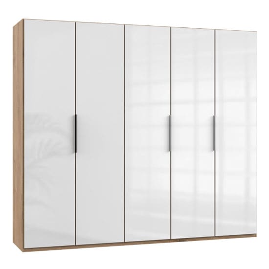 lloyd wooden wardrobe gloss white planked oak 5 doors