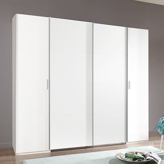 lotto sliding door wooden wardrobe white