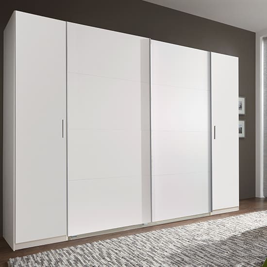 lotto wooden sliding door wardrobe white