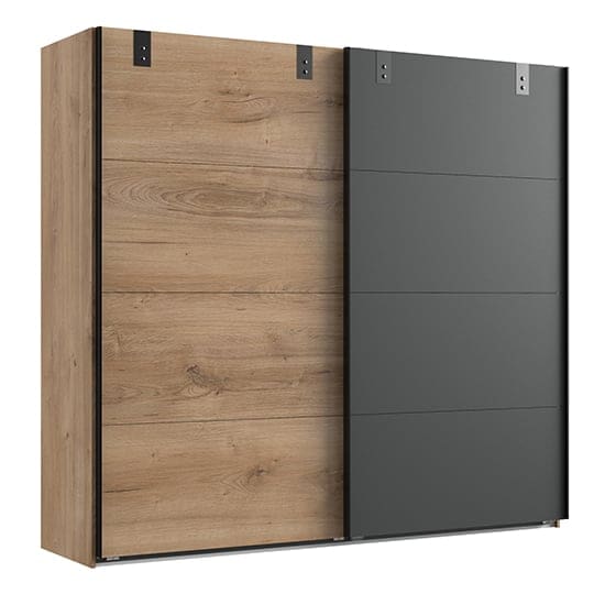 malmo sliding door wardrobe planked oak graphite