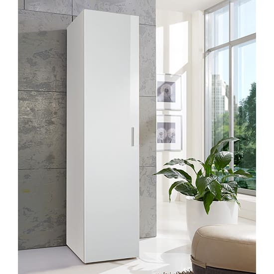 malta large wooden wardrobe high gloss white