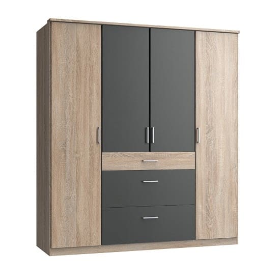 marino large wardrobe oak graphite