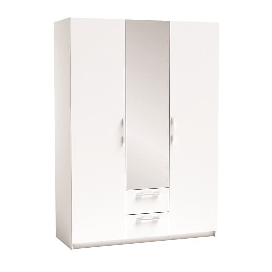 messina mirror wardrobe white