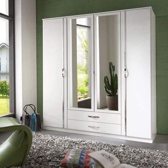 milden large wardrobe white